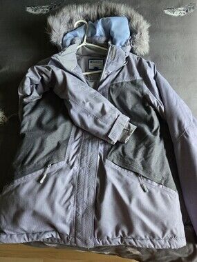 Mountain Warehouse Gray Women's Winter Parka Jacket with Faux Fur Hood